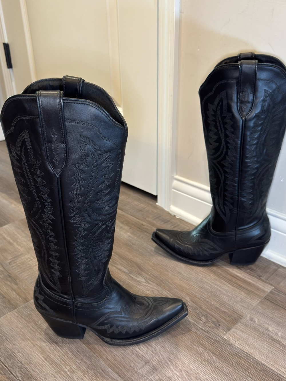 Ariat Casanova Obsidian Black Leather Tall Western Cowgirl Boots